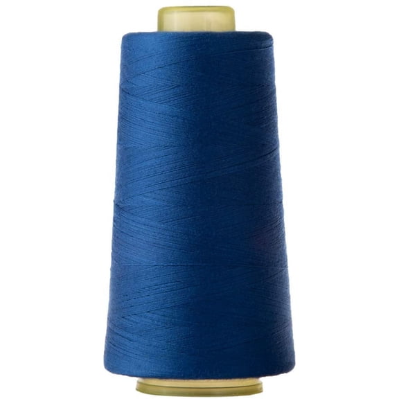 DECORATIVE SILK INC. 1 Pack of 6000 Yard Spools Sewing Thread All Purpose 100% Spun Polyester Overlock Cone (ROYAL BLUE)
