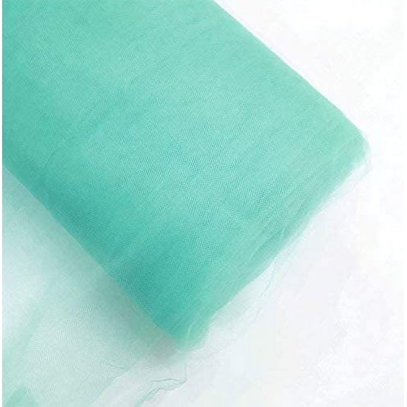 DECORATIVE SILK INC. 54" by 40 Yards (120 ft) Fabric Tulle Bolt Craft and Party for Wedding and Decoration ( AQUA-GREEN )