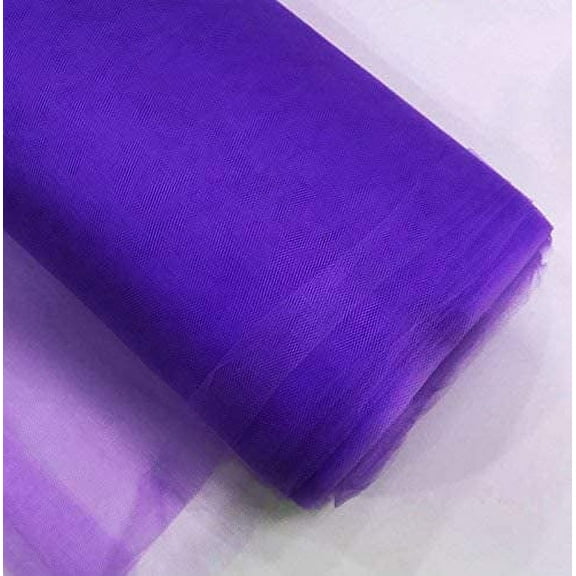 DECORATIVE SILK INC. 54" by 40 Yards (120 ft) Fabric Tulle Bolt Craft and Party for Wedding and Decoration ( PURPLE )