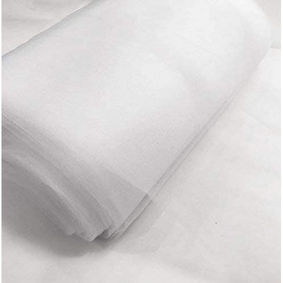 DECORATIVE SILK INC. 54" by 40 Yards (120 ft) Fabric Tulle Bolt Craft and Party for Wedding and Decoration ( WHITE )