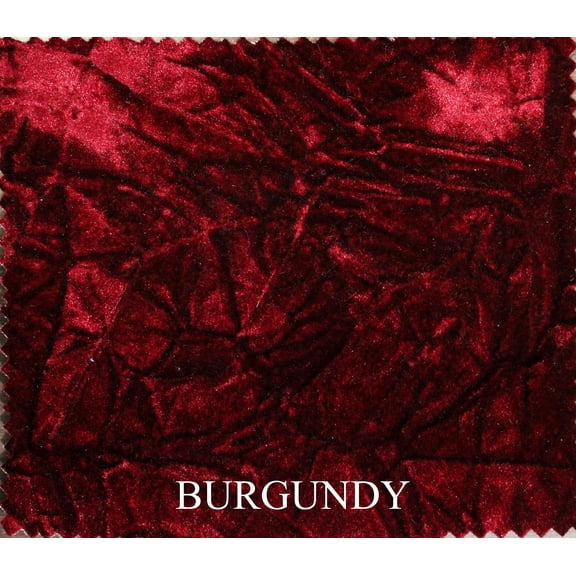 DECORATIVE SILK INC. 60" Crushed Flocking Velvet Sewing & Craft Fabric By The Yard, Burgundy