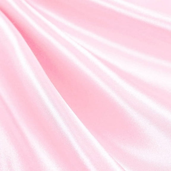 DECORATIVE SILK INC. CHARMEUSE SATIN POLYESTER SOLID FABRIC 60" WIDE BY THE YARD ( BABY PINK )