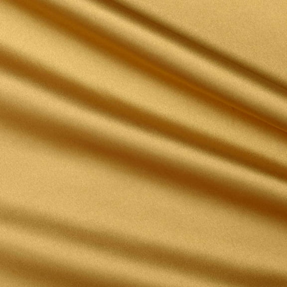 DECORATIVE SILK INC. CHARMEUSE SATIN POLYESTER SOLID FABRIC 60" WIDE BY THE YARD ( GOLD )