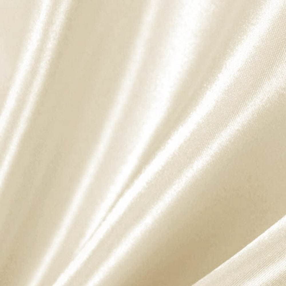 DECORATIVE SILK INC. CHARMEUSE SATIN POLYESTER SOLID FABRIC 60" WIDE BY THE YARD ( IVORY )