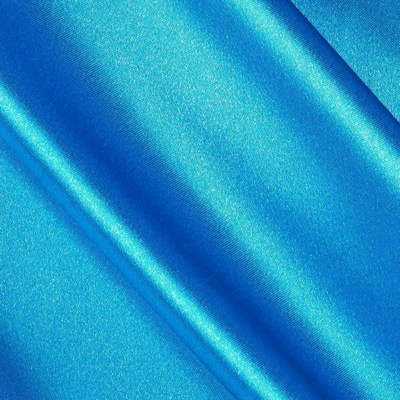 DECORATIVE SILK INC. CHARMEUSE SATIN POLYESTER SOLID FABRIC 60" WIDE BY THE YARD ( TURQUOISE )