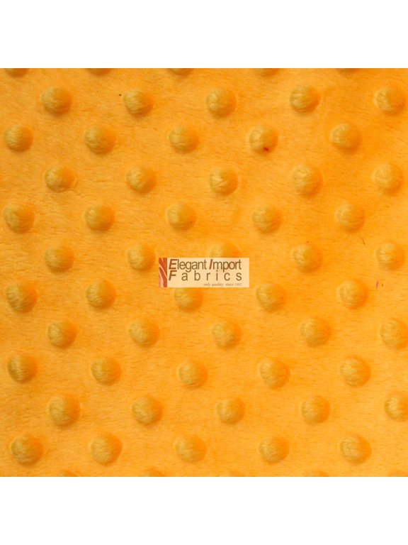 MINKY DIMPLE DOT SOFT FABRIC CUDDLE 60" WIDE BY THE YARD ( MANGO YELLOW )