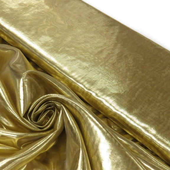 DECORATIVE SILK INC. Nylon Metallic Tissue Lame Fabric - 60 Inches Wide, Over 100 Yards in Stock -Multiple Colors Available (GOLD)