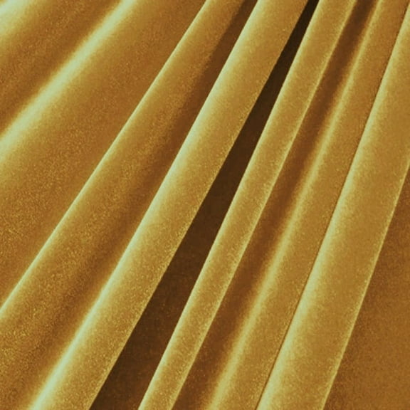 DECORATIVE SILK INC. Polyester Stretch Velvet Fabric 60" inches Wide By the Yard( GOLD )