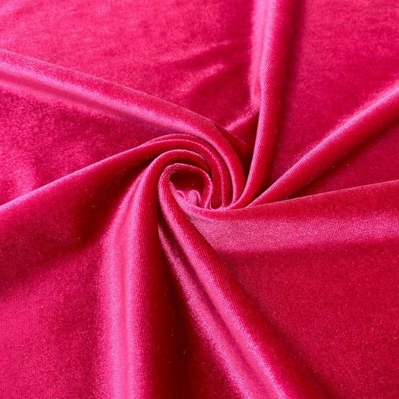 DECORATIVE SILK INC. Polyester Stretch Velvet Fabric 60" inches Wide By the Yard( HOT PINK )