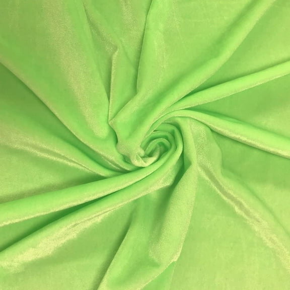 DECORATIVE SILK INC. Polyester Stretch Velvet Fabric 60" inches Wide By the Yard( LIME )