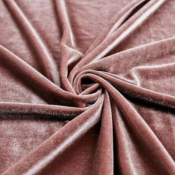DECORATIVE SILK INC. Polyester Stretch Velvet Fabric 60" inches Wide By the Yard( MAUVE )