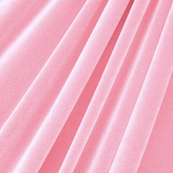 DECORATIVE SILK INC. Polyester Stretch Velvet Fabric 60" inches Wide By the Yard( PINK )