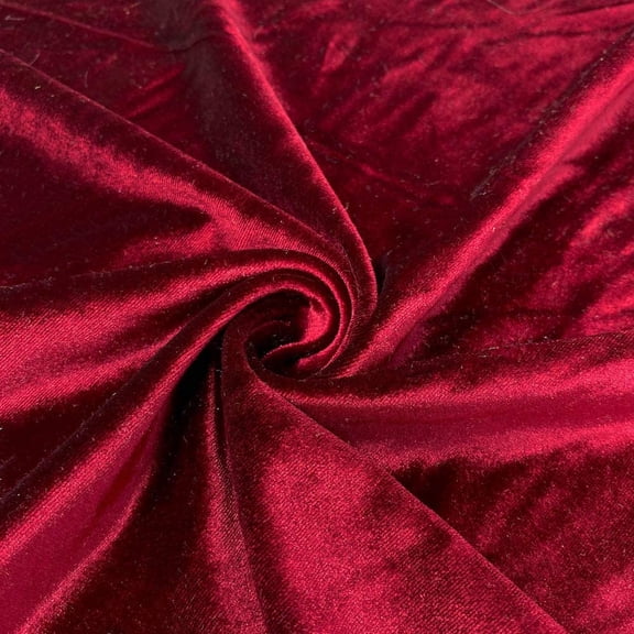 DECORATIVE SILK INC. Polyester Stretch Velvet Fabric 60" inches Wide By the Yard( WINE )