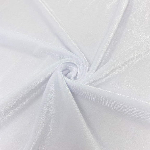 DECORATIVE SILK INC. Polyester Stretch Velvet Fabric 60" inches Wide By the Yard( White )