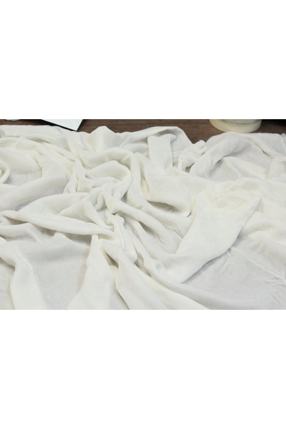 SILK RAYON VELVET SOLID FABRIC 45 WIDE By The Yard ( OFF-WHITE )