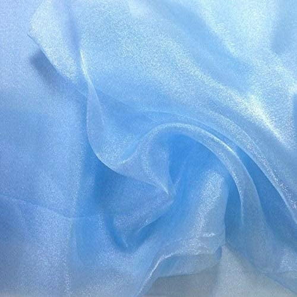 DECORATIVE SILK INC. Sparkle Crystal Sheer Organza Fabric Shiny 60 inch  wide by the yard (Blue) 