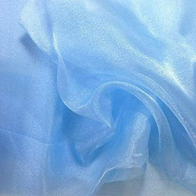 DECORATIVE SILK INC. Sparkle Crystal Sheer Organza Fabric Shiny 60 inch  wide by the yard (Blue)