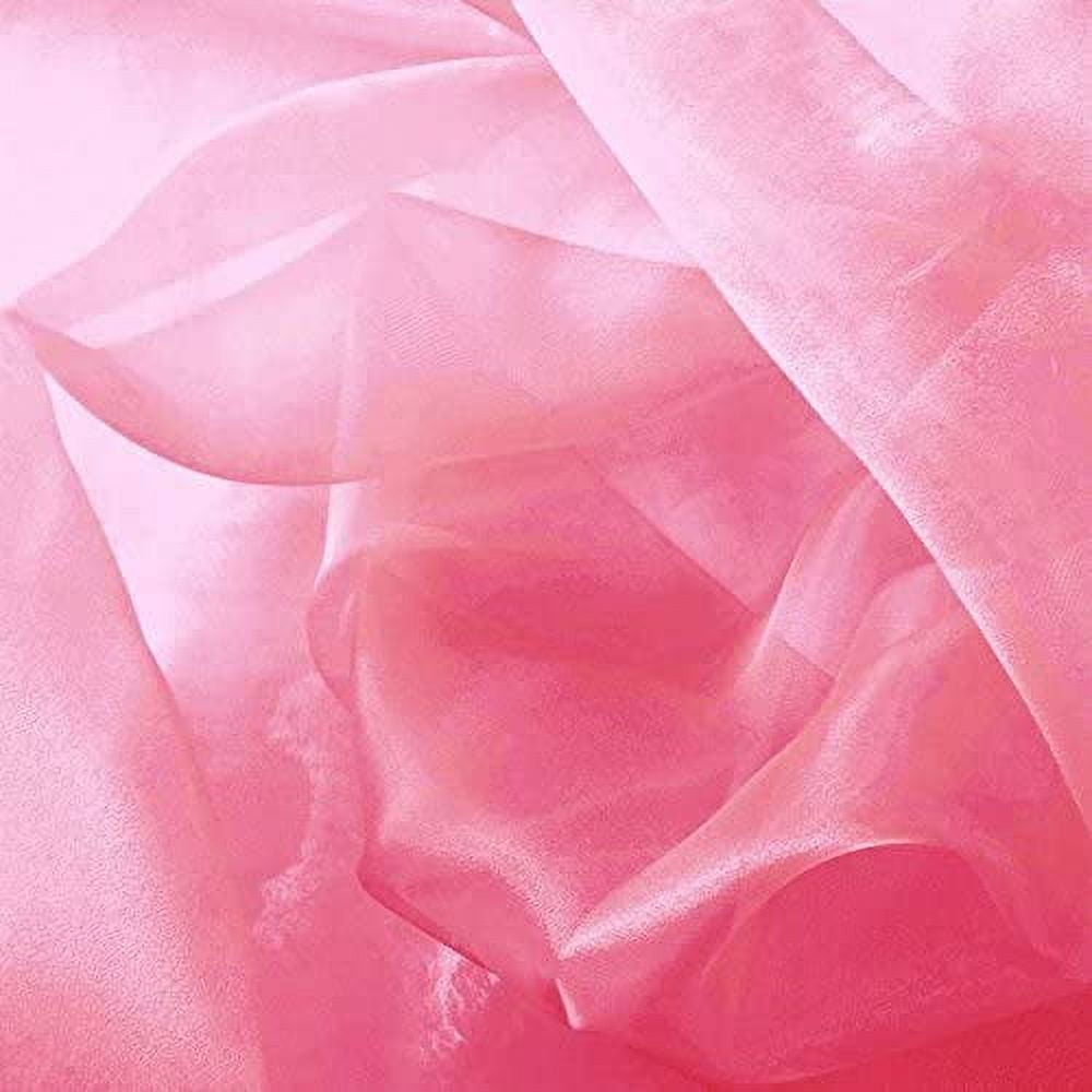 Pink Crystal Sheer Organza Fabric for Fashion, Crafts, Decorations 58 By  the Yard