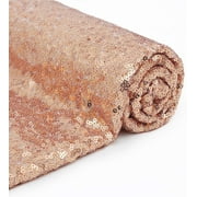DECORATIVE SILK INC. Sparkly Glitz Sequins Beaded Fabric 54" Wide 100% Polyester By The Yard ROSE GOLD