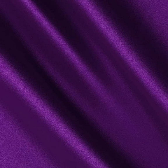 DECORATIVE SILK INC. Stretch Charmeuse Fabric 60" Inch Wide- for Weddings, Decor, Gowns, Sheets, Costumes, Dresses. (PURPLE)