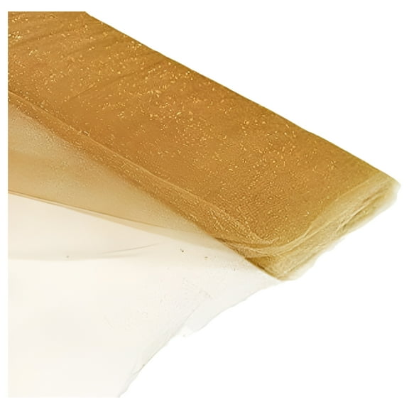DECORATIVE SILK INC. tulle Glitter Fabric 54" by 10 Yards (30 ft) Tulle Bolt for Wedding, party and Decoration (GOLD)