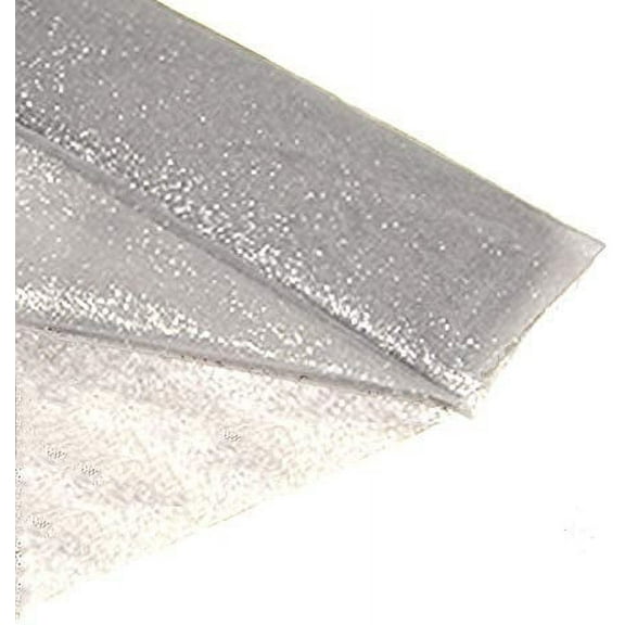 DECORATIVE SILK INC. tulle Glitter Fabric 54" by 10 Yards (30 ft) Tulle Bolt for Wedding, party and Decoration (SILVER)