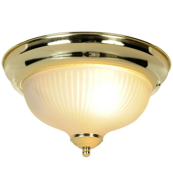 Monument 671351 10-7/8-Inch D by 6-Inch H Decorative Ceiling Fixture, Polished Brass Finish