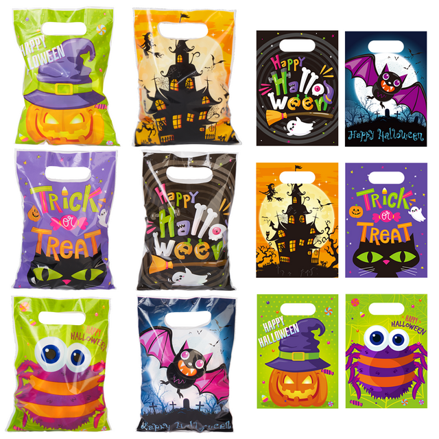 DECORLIFE 72 Pcs Halloween Treat Bags, Trick or Treat Goodie Candy Bags