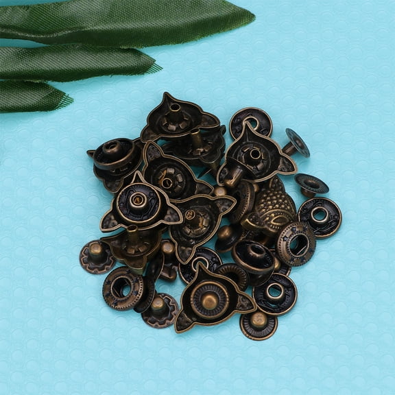 DECORNIJIA 10 Sets Bronze Button Craft for Purse and Tote