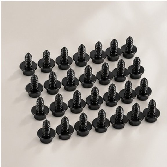 DECORNIJIA 100-Piece Automotive Panel Screws Kit, Black Socket Cap Fasteners for Car Exterior Trim, Mud Flaps, Liner