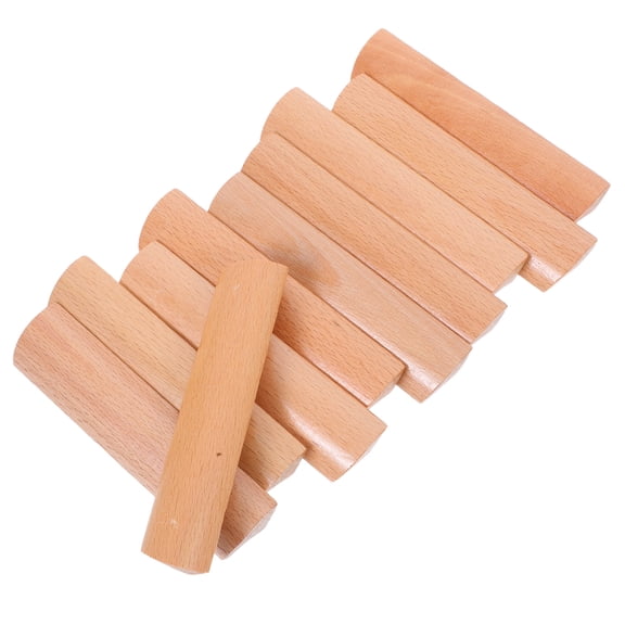 DECORNIJIA 10Pcs Unfinished Wood Handles Solid Beech Wood Khaki Single Hole Knob for Home Improvement Projects