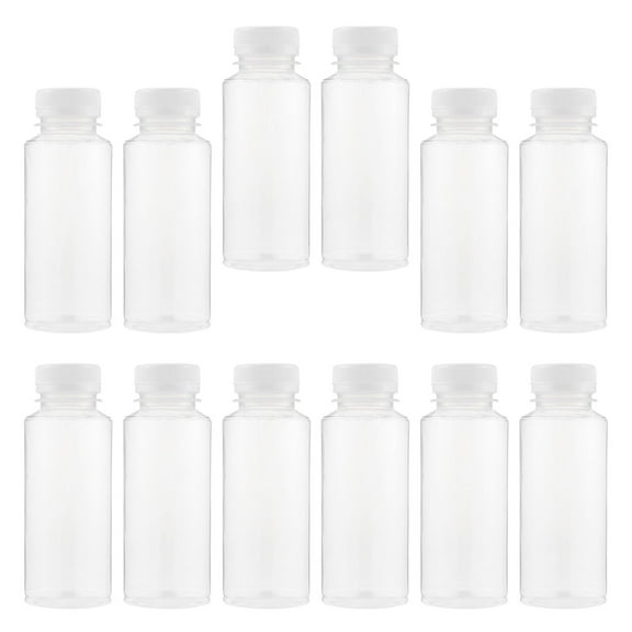DECORNIJIA 12 Pcs 1 Transparent Milk Bottles Safe Empty Beverage Mugs For Juice Water And More Lightweight