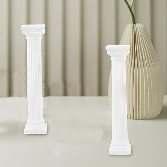 DECORNIJIA 12Pcs Columns White Plastic Artistic Ornament For Garden Enhancement