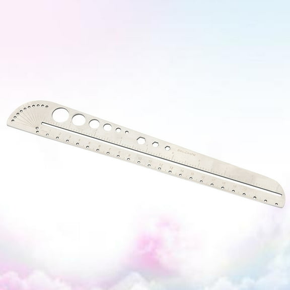 DECORNIJIA 1Pack Multifunctional Metal Compass Ruler Silver 10.4x1.5in for Graphic Design and Map Making