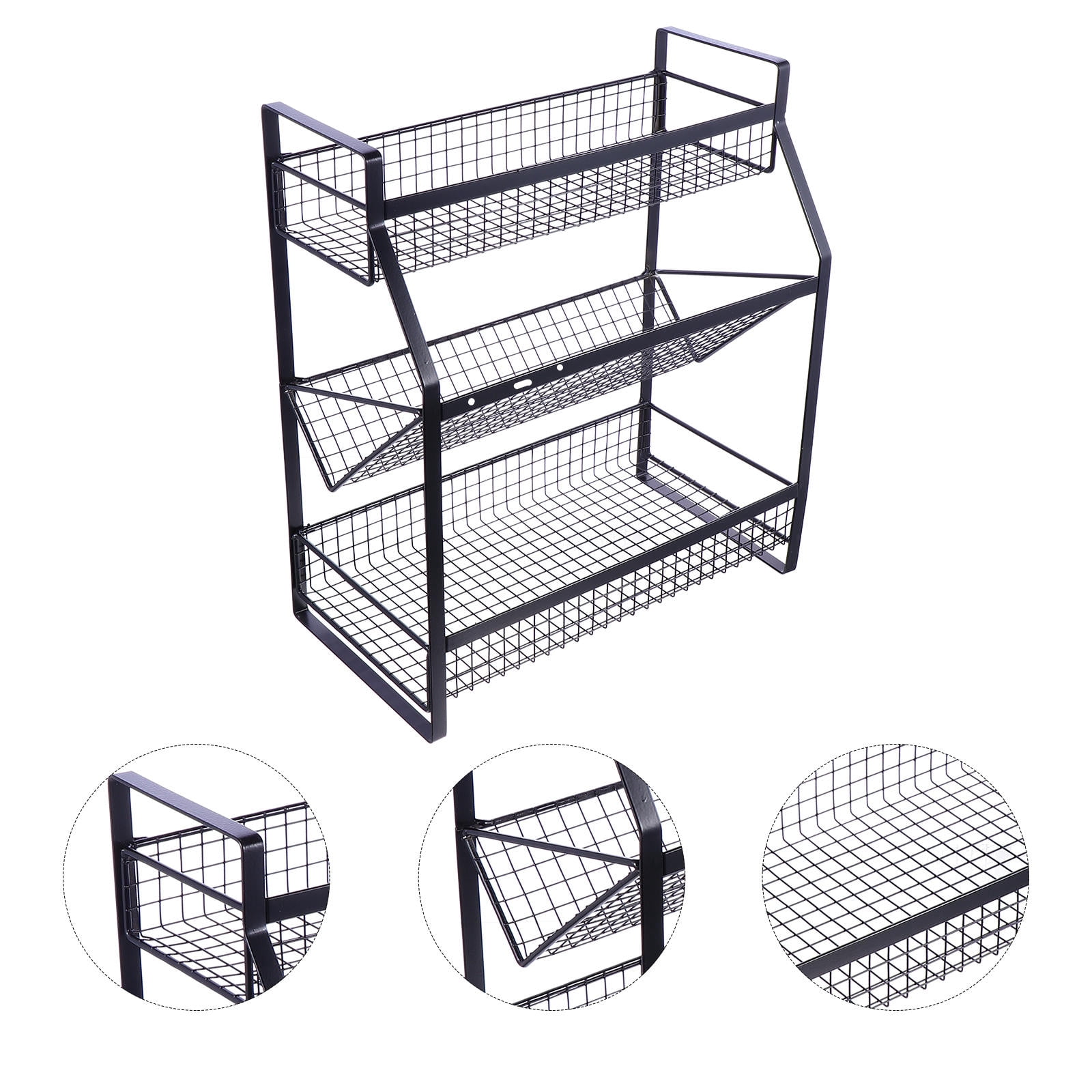 DECORNIJIA 1Pcs Bottle Storage Rack Iron Small Spice Rack Black ...