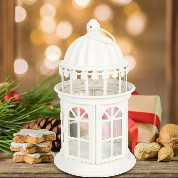 DECORNIJIA 1Pcs Candlestick Decorative Wind Lantern Candlestick White 23x13cm For Garden Yard Holiday