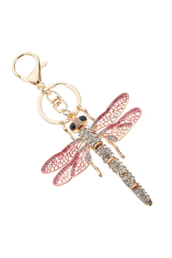 1pc Creative Gradient Dragonfly Key Pendant Key Chain Rhinestone Bag Decor For Women Purses And Bags Design