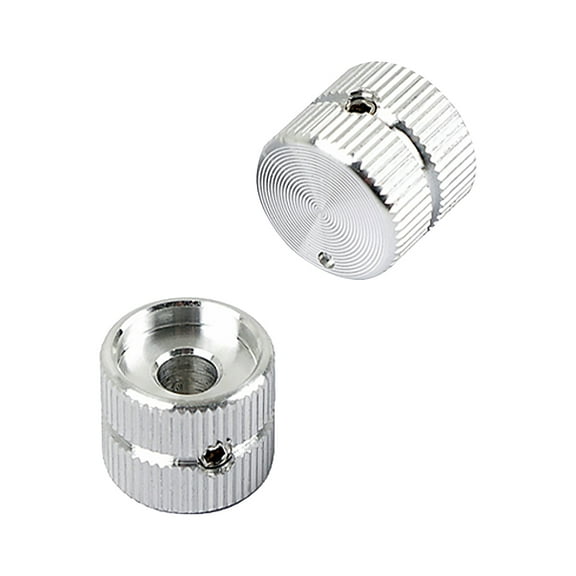 DECORNIJIA 2 Pcs Guitar Volume and Tone Control Knob for Family Silver Alloy Round Music Experience