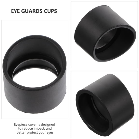 DECORNIJIA 2 Pcs Rubber Eye Shield Eye Guards Cups Eyepiece Covers For Microscope, Black, 1.45 X 1.45 X 0.78 Inch