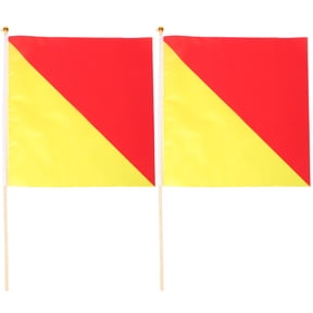 DECORNIJIA Competition Flag Polyester Yellow Women Sports Events 2pcs
