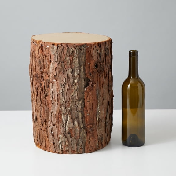 DECORNIJIA artificial tree stump Light Brown, 15cm Dia x 20cm H Display Base Set of 2