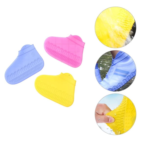 DECORNIJIA Boot Covers Silicone 3 Pairs 11.4x6.7x0.4In