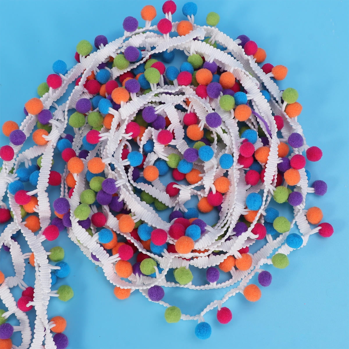 YCRAFT Pompon-Fransenband, 8,5 Meter – Rotes Kugelband Zum Nähen & Basteln (3,8 Cm Breit)