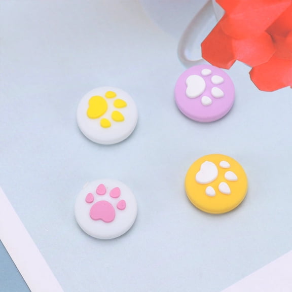 DECORNIJIA Grip Enhancement Silicone Joystick Cover Cat Claw Design 4pcs
