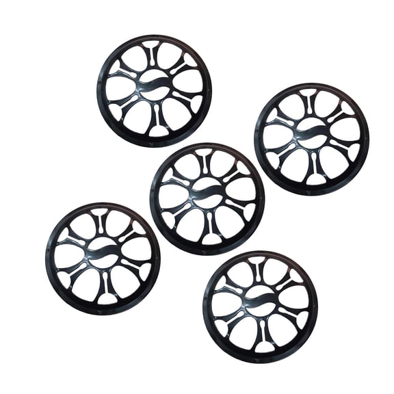DECORNIJIA 5-Pack Round Speaker Grill Covers, Black Plastic Audio Speaker Mesh Guards for Equipment , 15 x 15 cm