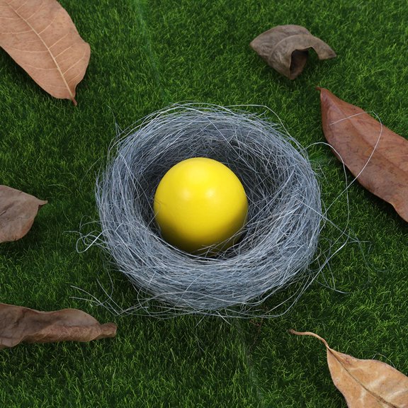 DECORNIJIA 6Pcs Home Chicken Coop Decor Grey Thread Artificial Nest for Office and Store