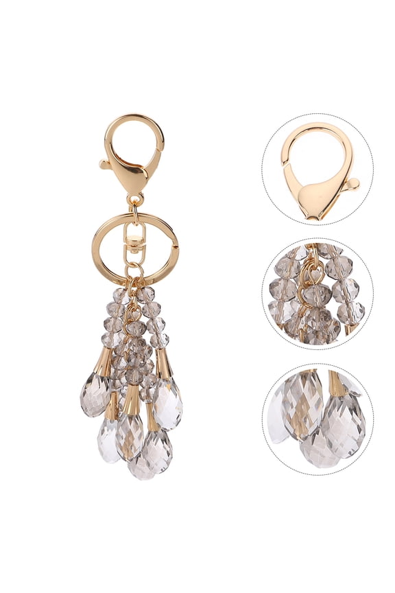 Beaded Keychain With Tassel Car Charm Beaded Crystal 1Pack
