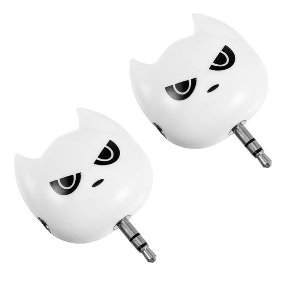 DECORNIJIA Cat Head Audio Splitter for Computer Plastic Adorable Design 3Way Output