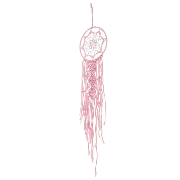 DECORNIJIA Handmade Wall Hanging Boho Themed Tapestry Pink Cotton Rope Wall Decor 1Set