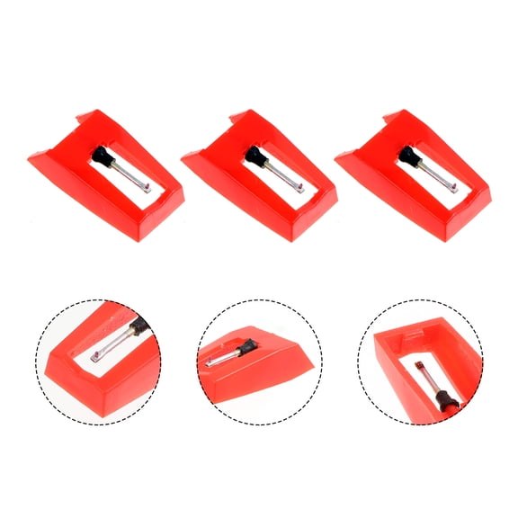 DECORNIJIA Turntable Replacement Needle Plastic Aluminum 3Pack 0.8x0.5x0.1in